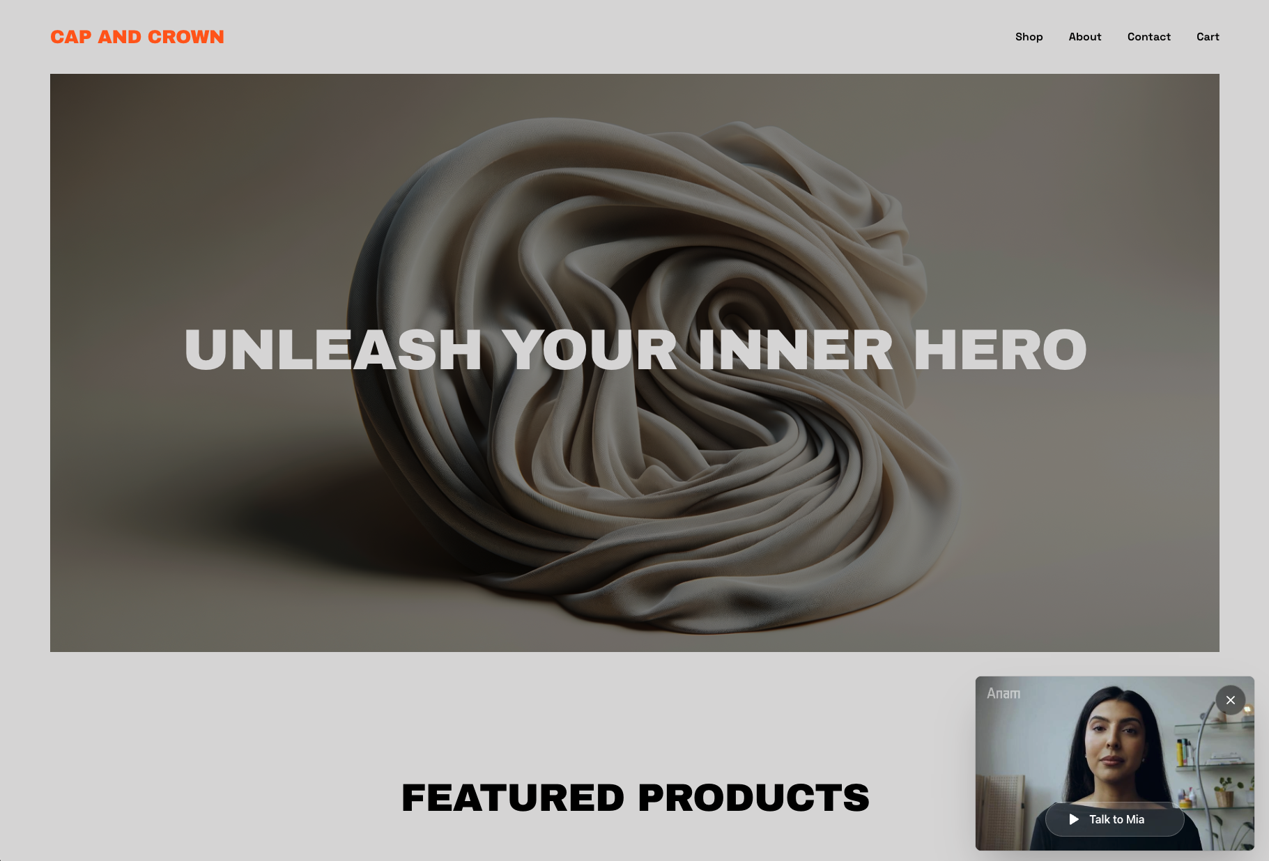 The live Squarespace site showing the Anam widget